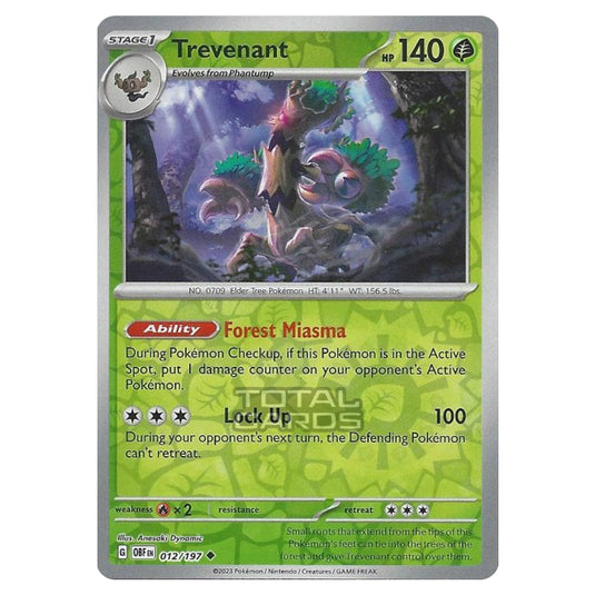 Pokemon - Scarlet & Violet - Obsidian Flames - Trevenant - 012/197 - (Reverse Holo)