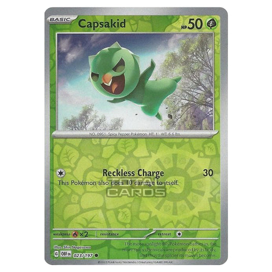 Pokemon - Scarlet & Violet - Obsidian Flames - Capsakid - 023/197 - (Reverse Holo)