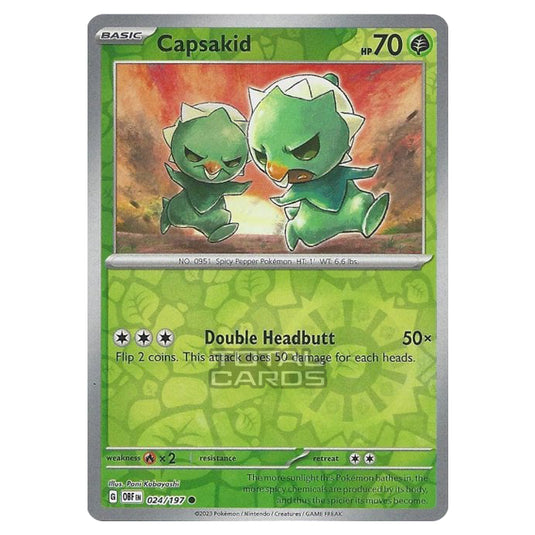 Pokemon - Scarlet & Violet - Obsidian Flames - Capsakid - 024/197 - (Reverse Holo)