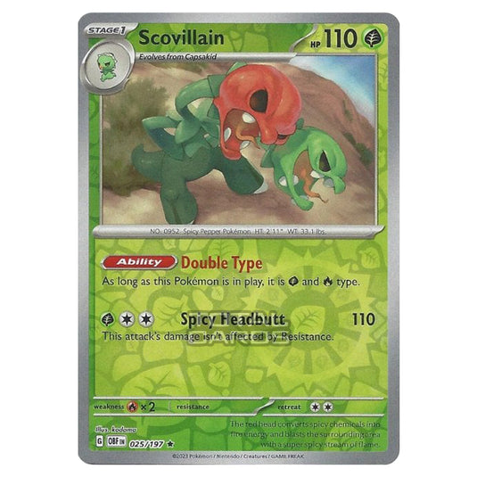 Pokemon - Scarlet & Violet - Obsidian Flames - Scovillain - 025/197 - (Reverse Holo)