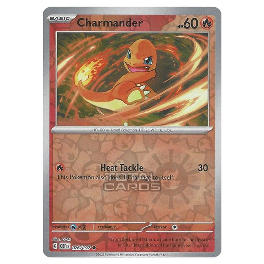 Pokemon - Scarlet & Violet - Obsidian Flames - Charmander - 026/197 - (Reverse Holo)