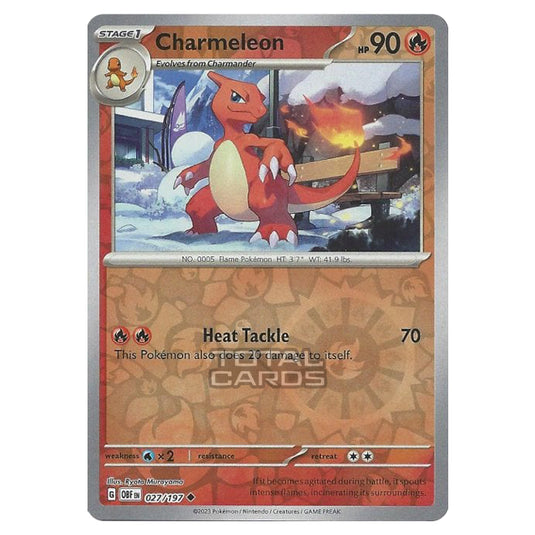 Pokemon - Scarlet & Violet - Obsidian Flames - Charmeleon - 027/197 - (Reverse Holo)