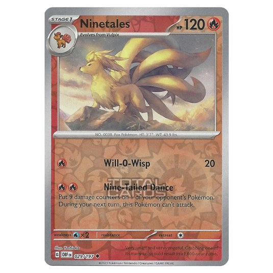 Pokemon - Scarlet & Violet - Obsidian Flames - Ninetales - 029/197 - (Reverse Holo)