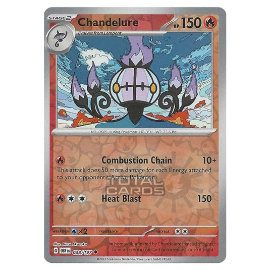 Pokemon - Scarlet & Violet - Obsidian Flames - Chandelure - 038/197 - (Reverse Holo)