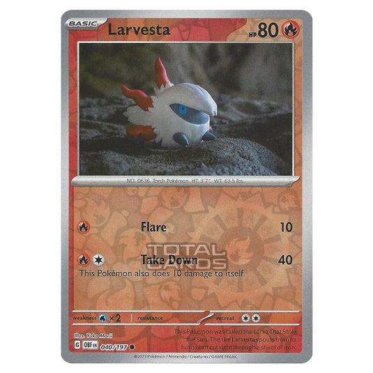 Pokemon - Scarlet & Violet - Obsidian Flames - Larvesta - 040/197 - (Reverse Holo)