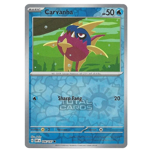 Pokemon - Scarlet & Violet - Obsidian Flames - Carvanha - 046/197 - (Reverse Holo)