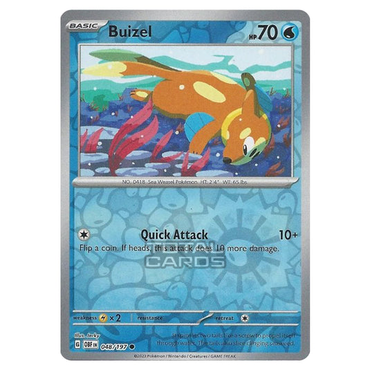 Pokemon - Scarlet & Violet - Obsidian Flames - Buizel - 048/197 - (Reverse Holo)