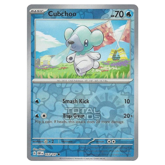 Pokemon - Scarlet & Violet - Obsidian Flames - Cubchoo - 053/197 - (Reverse Holo)