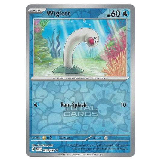 Pokemon - Scarlet & Violet - Obsidian Flames - Wiglett - 058/197 - (Reverse Holo)