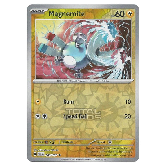 Pokemon - Scarlet & Violet - Obsidian Flames - Magnemite - 063/197 - (Reverse Holo)