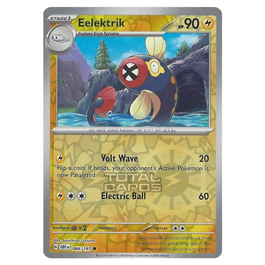 Pokemon - Scarlet & Violet - Obsidian Flames - Eelektrik - 068/197 - (Reverse Holo)