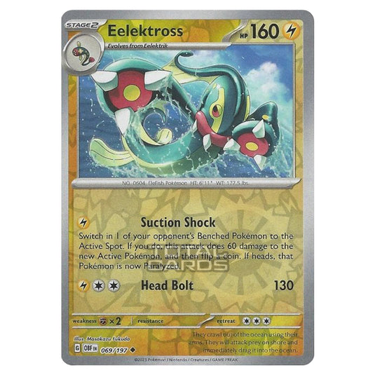 Pokemon - Scarlet & Violet - Obsidian Flames - Eelektross - 069/197 - (Reverse Holo)