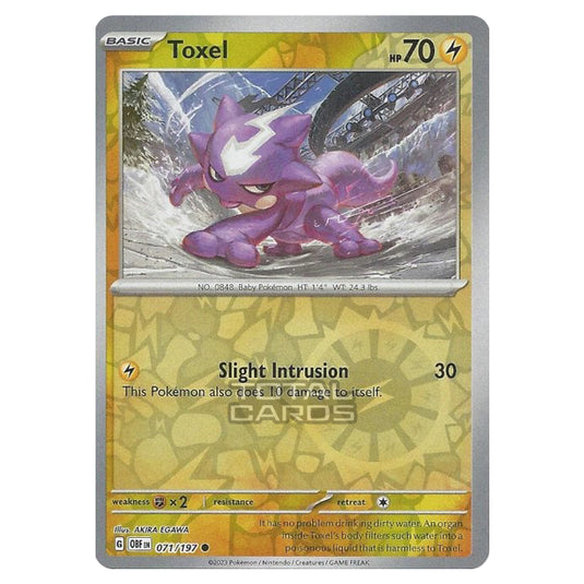 Pokemon - Scarlet & Violet - Obsidian Flames - Toxel - 071/197 - (Reverse Holo)