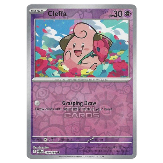 Pokemon - Scarlet & Violet - Obsidian Flames - Cleffa - 080/197 - (Reverse Holo)