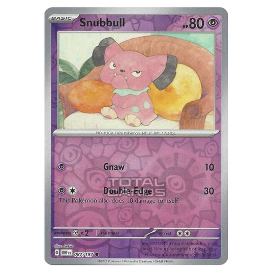 Pokemon - Scarlet & Violet - Obsidian Flames - Snubbull - 087/197 - (Reverse Holo)