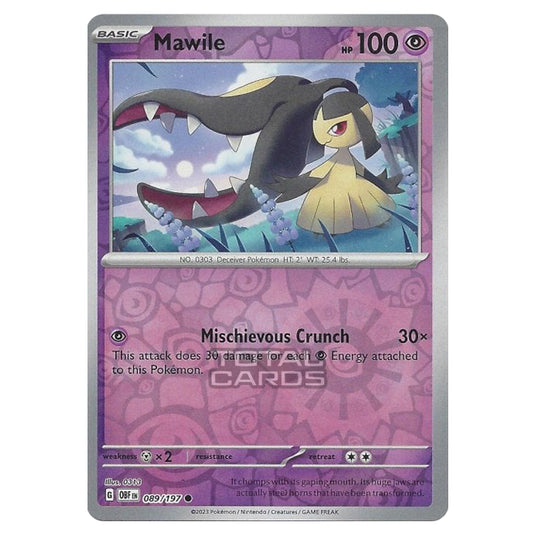 Pokemon - Scarlet & Violet - Obsidian Flames - Mawile - 089/197 - (Reverse Holo)