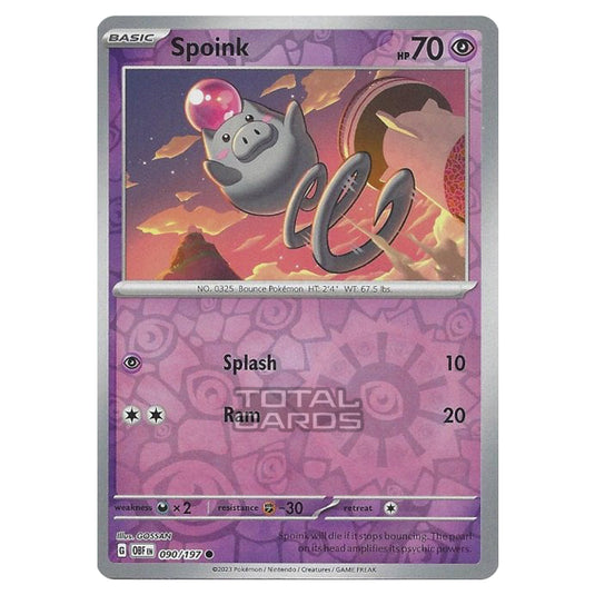 Pokemon - Scarlet & Violet - Obsidian Flames - Spoink - 090/197 - (Reverse Holo)