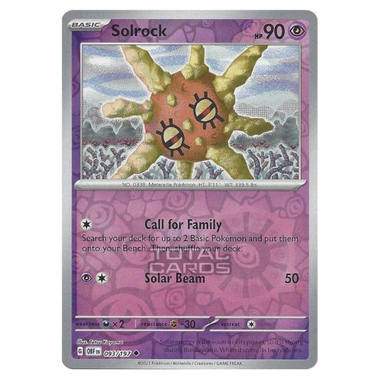 Pokemon - Scarlet & Violet - Obsidian Flames - Solrock - 093/197 - (Reverse Holo)