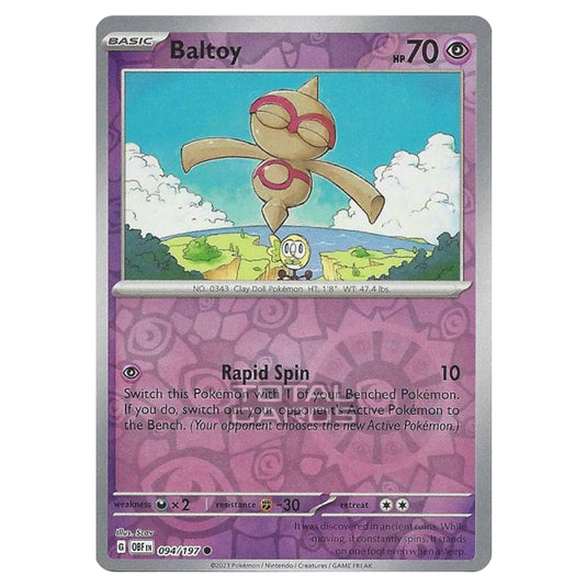 Pokemon - Scarlet & Violet - Obsidian Flames - Baltoy - 094/197 - (Reverse Holo)