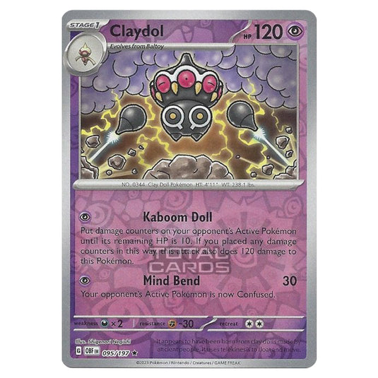 Pokemon - Scarlet & Violet - Obsidian Flames - Claydol - 095/197 - (Reverse Holo)