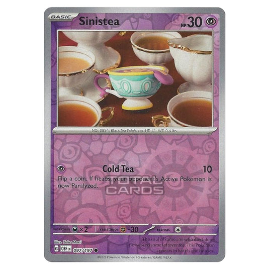 Pokemon - Scarlet & Violet - Obsidian Flames - Sinistea - 097/197 - (Reverse Holo)