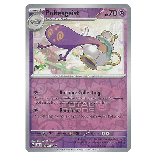 Pokemon - Scarlet & Violet - Obsidian Flames - Polteageist - 098/197 - (Reverse Holo)