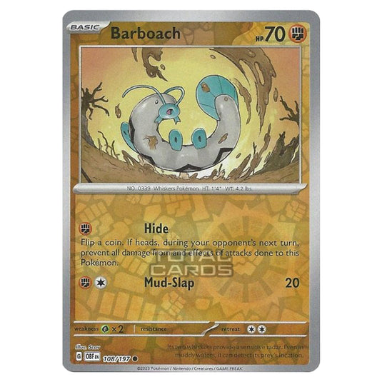 Pokemon - Scarlet & Violet - Obsidian Flames - Barboach - 108/197 - (Reverse Holo)