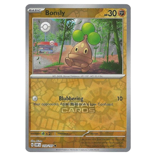 Pokemon - Scarlet & Violet - Obsidian Flames - Bonsly - 110/197 - (Reverse Holo)