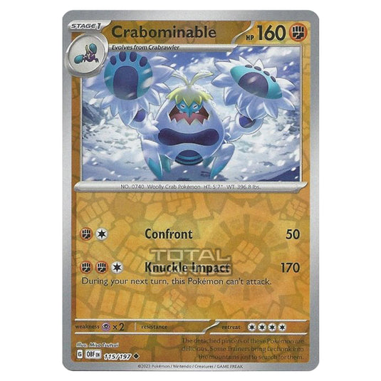 Pokemon - Scarlet & Violet - Obsidian Flames - Crabominable - 115/197 - (Reverse Holo)