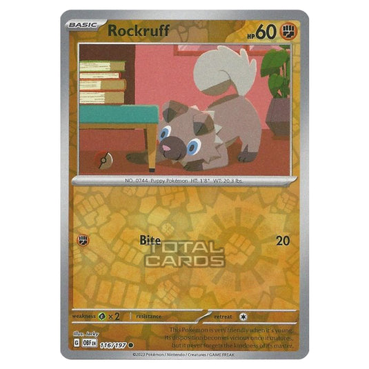 Pokemon - Scarlet & Violet - Obsidian Flames - Rockruff - 116/197 - (Reverse Holo)