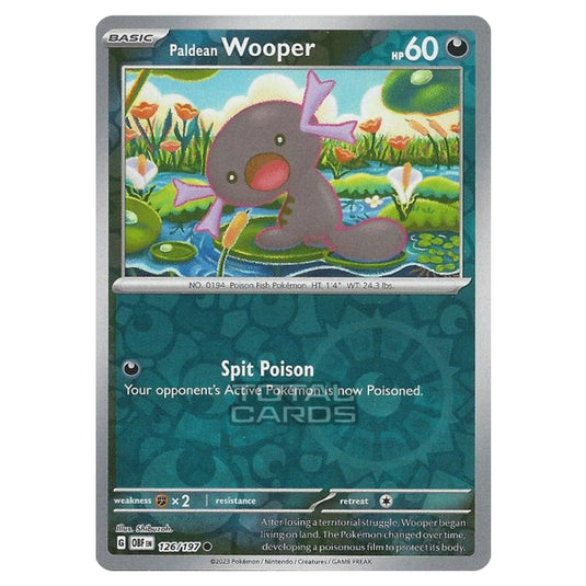 Pokemon - Scarlet & Violet - Obsidian Flames - Paldean Wooper - 126/197 - (Reverse Holo)