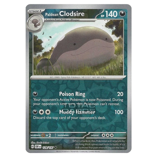 Pokemon - Scarlet & Violet - Obsidian Flames - Paldean Clodsire - 128/197 - (Reverse Holo)