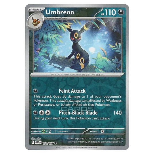 Pokemon - Scarlet & Violet - Obsidian Flames - Umbreon - 130/197 - (Reverse Holo)