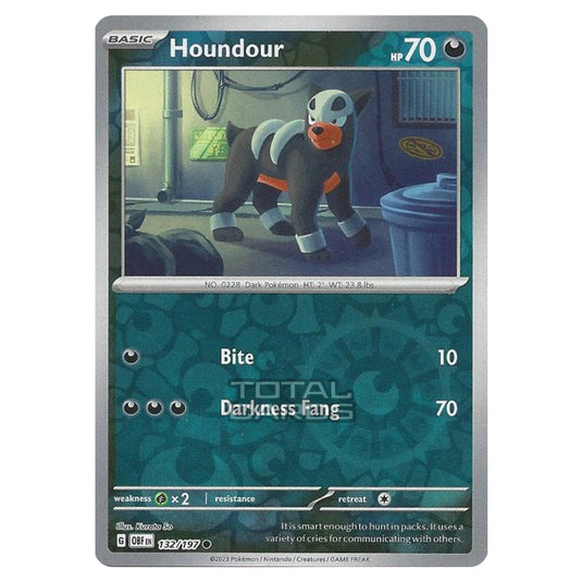 Pokemon - Scarlet & Violet - Obsidian Flames - Houndour - 132/197 - (Reverse Holo)