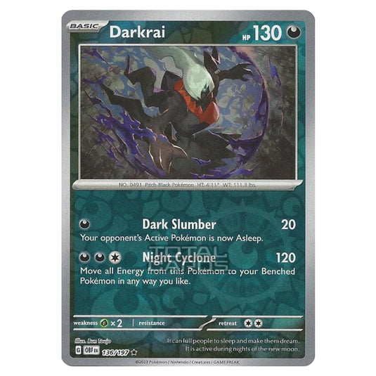 Pokemon - Scarlet & Violet - Obsidian Flames - Darkrai - 136/197 - (Reverse Holo)