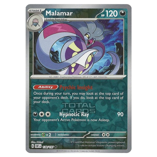 Pokemon - Scarlet & Violet - Obsidian Flames - Malamar - 138/197 - (Reverse Holo)