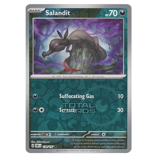 Pokemon - Scarlet & Violet - Obsidian Flames - Salandit - 139/197 - (Reverse Holo)