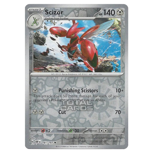 Pokemon - Scarlet & Violet - Obsidian Flames - Scizor - 141/197 - (Reverse Holo)