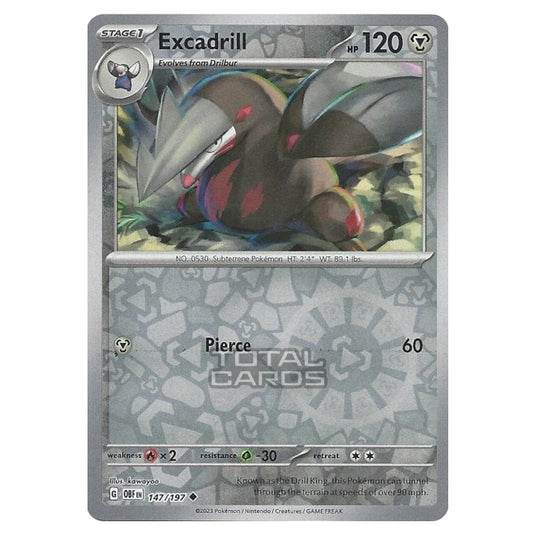 Pokemon - Scarlet & Violet - Obsidian Flames - Excadrill - 147/197 - (Reverse Holo)