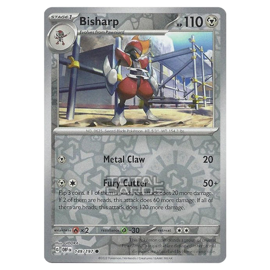 Pokemon - Scarlet & Violet - Obsidian Flames - Bisharp - 149/197 - (Reverse Holo)