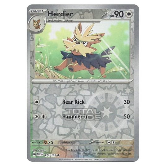 Pokemon - Scarlet & Violet - Obsidian Flames - Herdier - 171/197 - (Reverse Holo)