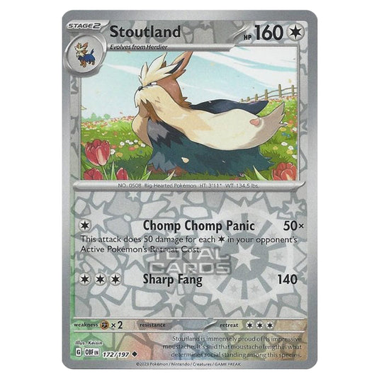 Pokemon - Scarlet & Violet - Obsidian Flames - Stoutland - 172/197 - (Reverse Holo)