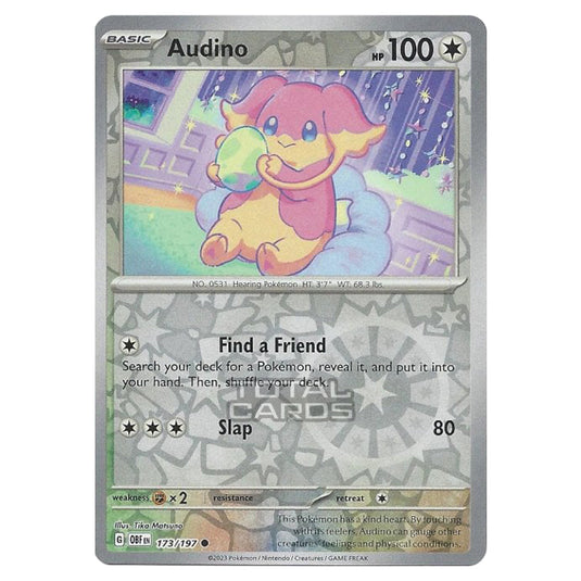 Pokemon - Scarlet & Violet - Obsidian Flames - Audino - 173/197 - (Reverse Holo)