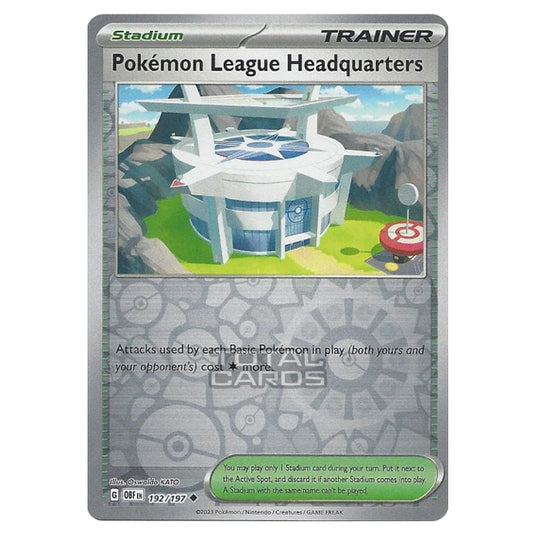 Pokemon - Scarlet & Violet - Obsidian Flames - Pokémon League Headquarters - 192/197 - (Reverse Holo)