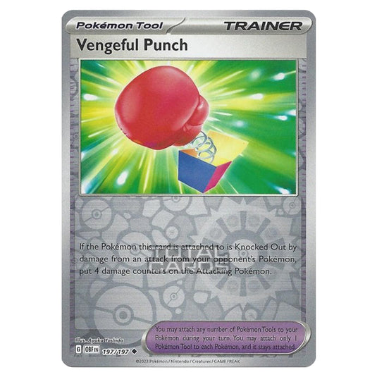 Pokemon - Scarlet & Violet - Obsidian Flames - Vengeful Punch - 197/197 - (Reverse Holo)