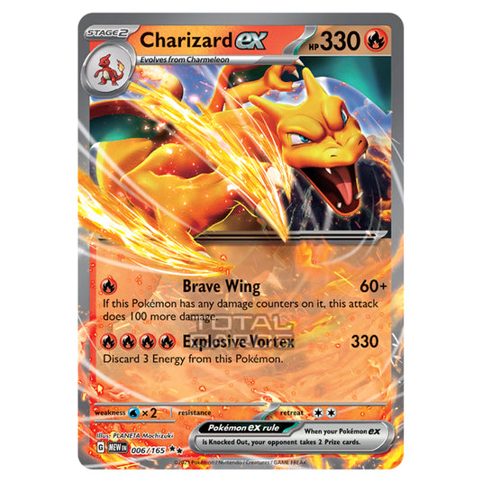 Pokemon - Scarlet & Violet - 151 - Charizard ex - 006/165 Pokemon - Scarlet & Violet - 151 - Charizard ex - 006/165