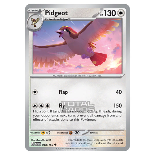 Pokemon - Scarlet & Violet - 151 - Pidgeot - 018/165