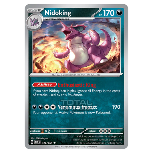 Pokemon - Scarlet & Violet - 151 - Nidoking - 034/165