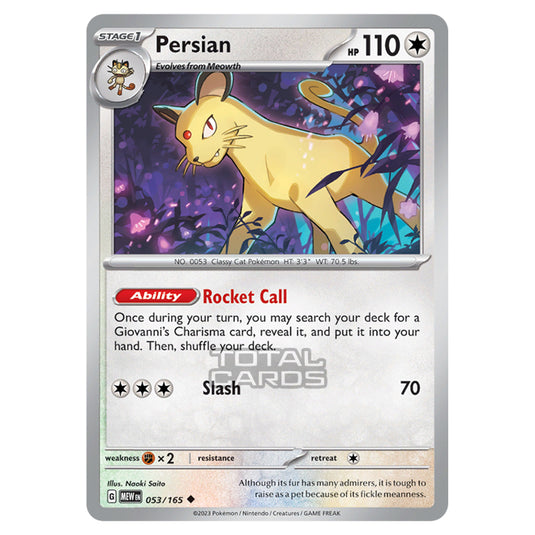 Pokemon - Scarlet & Violet - 151 - Persian - 053/165