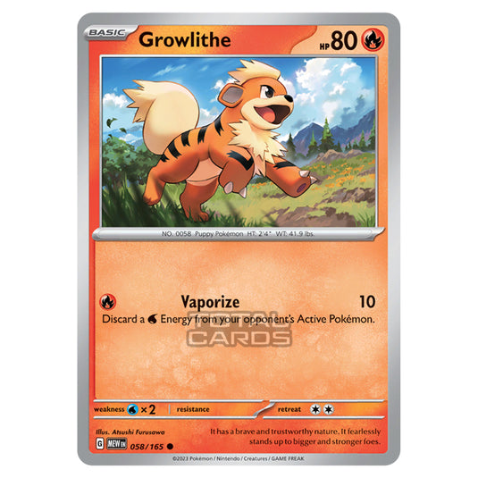 Pokemon - Scarlet & Violet - 151 - Growlithe - 058/165